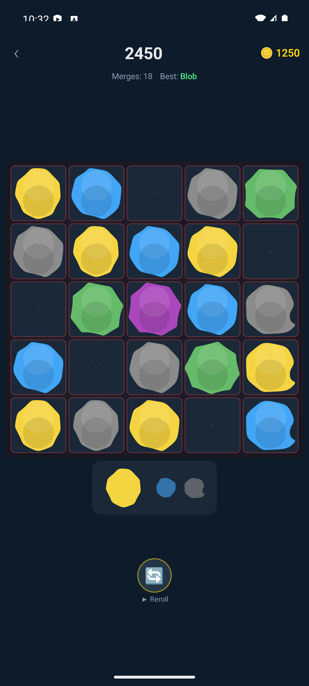 Merge the Mess gameplay showing merge board